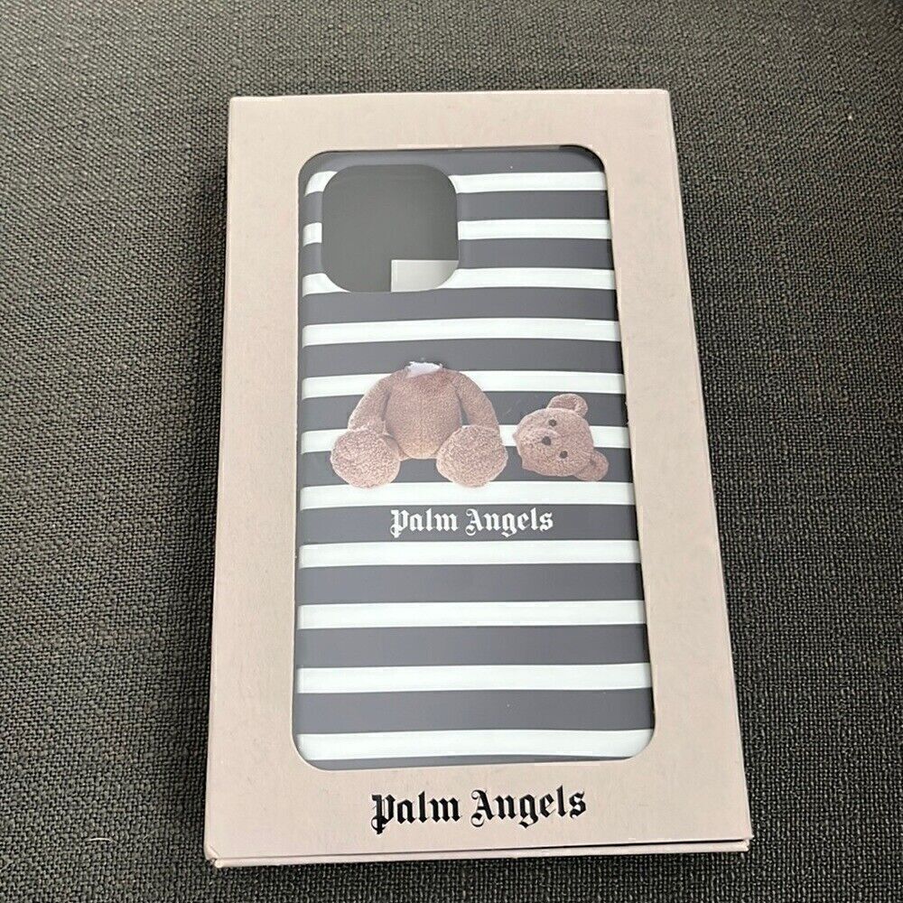 NWT - PALM ANGELS STRIPED BEAR PRINTED IPHONE 12 CASE